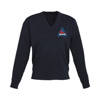 WORKWEAR, SAFETY & CORPORATE CLOTHING SPECIALISTS  - V-Neck L/S Wool Pullover - Navy