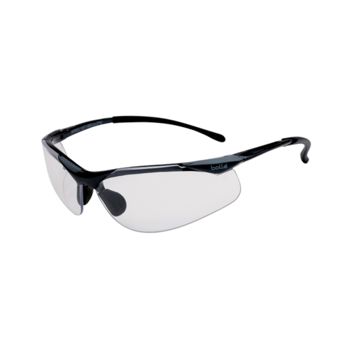 WORKWEAR, SAFETY & CORPORATE CLOTHING SPECIALISTS  - CONTOUR Dark Gun Frame PLATINUM AS/AF Clear Lens - Spectacles