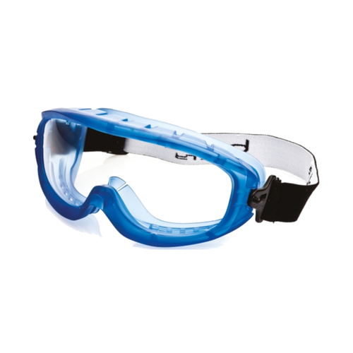 WORKWEAR, SAFETY & CORPORATE CLOTHING SPECIALISTS  - ATOM Blue TPR Frame PLATINUM AS/AF Clear Lens - Indirect Vents Top/Bottom - Goggles