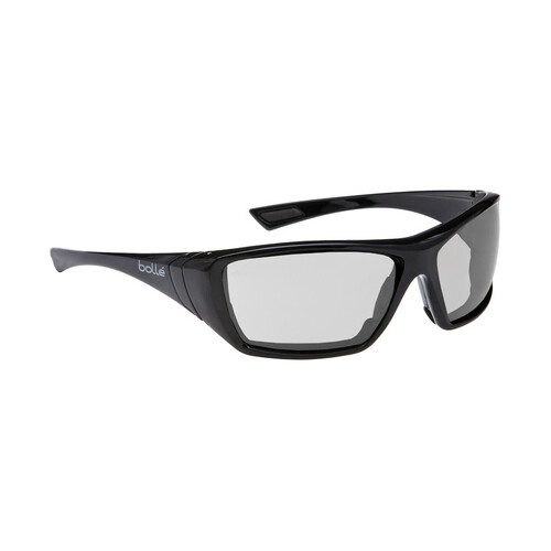 WORKWEAR, SAFETY & CORPORATE CLOTHING SPECIALISTS  - HUSTLER SEAL Gloss Black Frame PLATINUM AS/AF Clear Lens - Spectacles