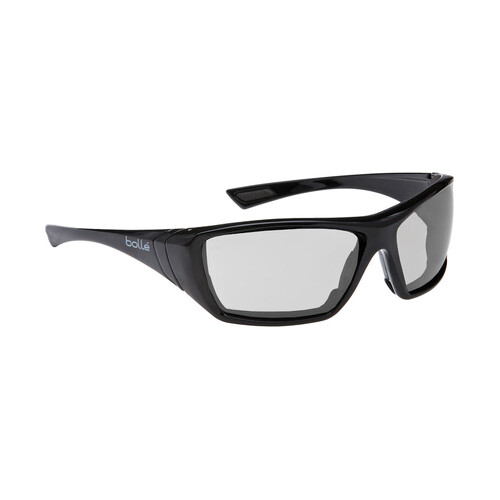 WORKWEAR, SAFETY & CORPORATE CLOTHING SPECIALISTS  - HUSTLER SEAL Gloss Black Frame PLATINUM AS/AF Smoke Lens - Spectacles