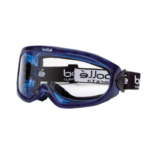 WORKWEAR, SAFETY & CORPORATE CLOTHING SPECIALISTS  - BLAST Blue PVC Frame AS/AF Clear Lens - Top Vent Closed - With Foam - Goggles