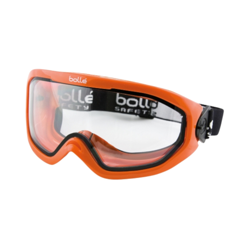 WORKWEAR, SAFETY & CORPORATE CLOTHING SPECIALISTS  - BLAST DUO Orange PVC Frame AS/AF Clear Lens - Top Vent Closed - With Foam - Goggles