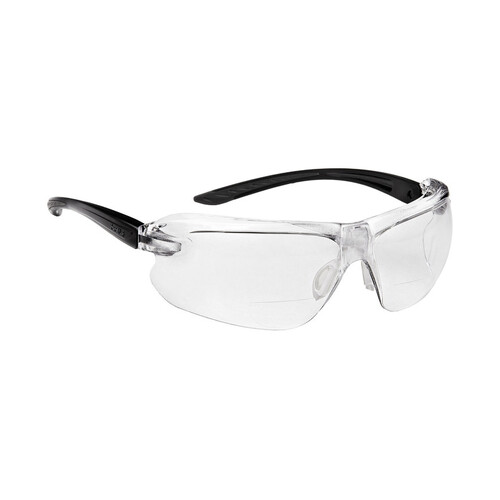 WORKWEAR, SAFETY & CORPORATE CLOTHING SPECIALISTS  - IRI-s DIOPTER Black/Grey Temple AS/AF Clear Lens +1.0 - Spectacles