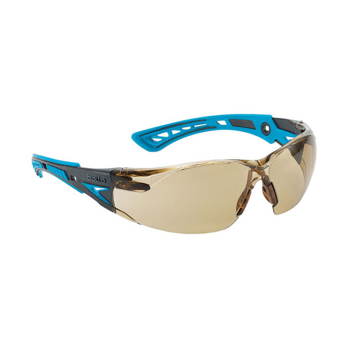 WORKWEAR, SAFETY & CORPORATE CLOTHING SPECIALISTS  - RUSH+ SMALL Black / Blue Temples PLATINUM AS/AF Twilight Lens