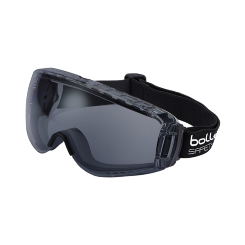 WORKWEAR, SAFETY & CORPORATE CLOTHING SPECIALISTS  - PILOT 2 PP/TPR Frame PLATINUM AS/AF Smoke Lens - Indirect Vented - Goggles