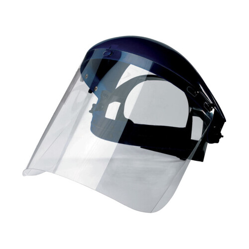 WORKWEAR, SAFETY & CORPORATE CLOTHING SPECIALISTS  - BL20 Complete Face Shield - Flip-up Clear PC Lens - With Head Gear & Visor