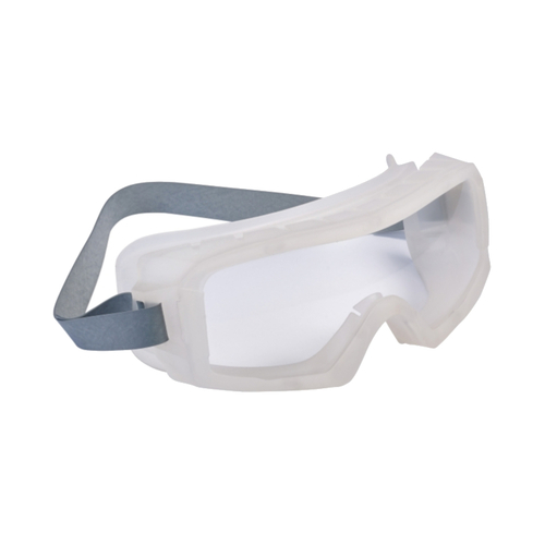 WORKWEAR, SAFETY & CORPORATE CLOTHING SPECIALISTS  - COVERALL Transluscent TPR Vented Frame PLATINUM AS/AF Clear Lens - With Neoprene Strap - Goggles