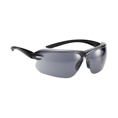 WORKWEAR, SAFETY & CORPORATE CLOTHING SPECIALISTS  - IRI-s DIOPTER Black/Grey Temple AS/AF Smoke Lens +2.5 - Spectacles