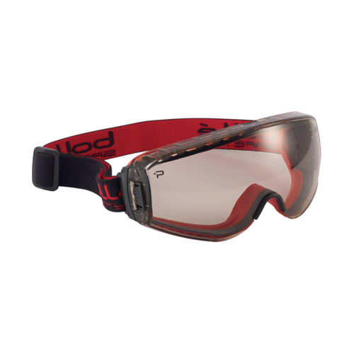 WORKWEAR, SAFETY & CORPORATE CLOTHING SPECIALISTS  - PILOT 2 FIRE FIGHTER PP/TPR Red Frame PLATINUM AS/AF CSP Lens - Fully Sealed