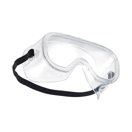 WORKWEAR, SAFETY & CORPORATE CLOTHING SPECIALISTS  - BL15 Clear ASAF PC Lens PVC Frame W/Black Strap - Seal (No Vents)