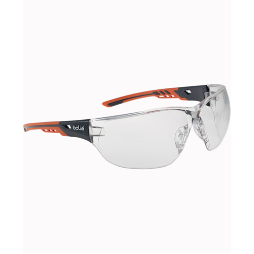 WORKWEAR, SAFETY & CORPORATE CLOTHING SPECIALISTS  - NESS+ Orange/Blk Temples Platinum AS/AF Clear Lens W/Eco-Packaging (Silk Paper+Recycled Box)