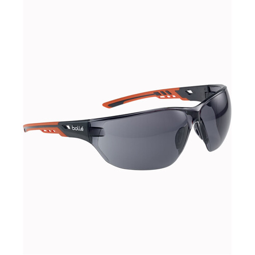 WORKWEAR, SAFETY & CORPORATE CLOTHING SPECIALISTS  - NESS+ Orange/Blk Temples Platinum AS/AF Smoke Lens W/Eco-Packaging (Silk Paper+Recycled Box)