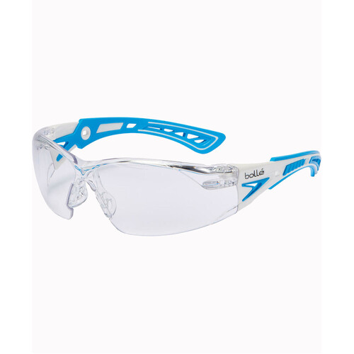 WORKWEAR, SAFETY & CORPORATE CLOTHING SPECIALISTS  - RUSH+ Healthcare Platinum ASAF Clear PC Lens With Blue/White Temples