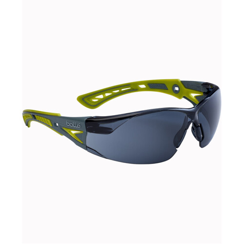 WORKWEAR, SAFETY & CORPORATE CLOTHING SPECIALISTS  - RUSH+ SML Platinum ASAF Smoke PC Lens Gry/Lemon Temples W/Eco-Packaging (Silk Paper+Recycled Box)