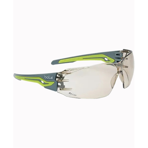 WORKWEAR, SAFETY & CORPORATE CLOTHING SPECIALISTS  - SILEX+ SMALL Platinum ASAF CSP Lens Grey/Lime Temples