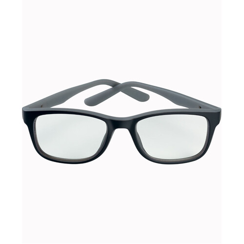 WORKWEAR, SAFETY & CORPORATE CLOTHING SPECIALISTS  - KICK OFFICE Black/Grey Frame with Clear "Blue Light Protective" PC Lens (No Side Shields)