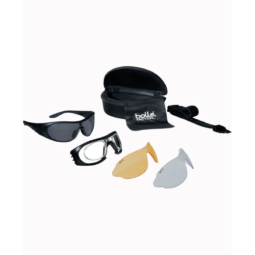 WORKWEAR, SAFETY & CORPORATE CLOTHING SPECIALISTS  - RAIDER Platinum ASAF Clear PC Lens - Spare Smoke + Yellow Lens & Soft Pouch & Carry Case