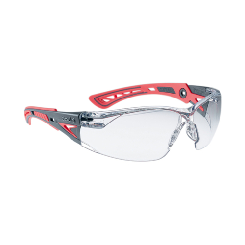 WORKWEAR, SAFETY & CORPORATE CLOTHING SPECIALISTS  - RUSH+ SMALL Pink / Grey Temples PLATINUM AS/AF Clear Lens