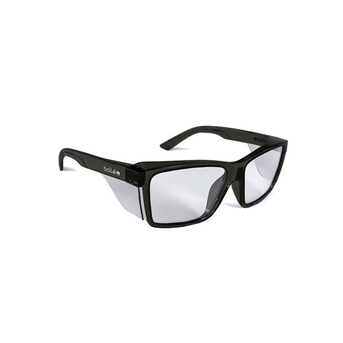 WORKWEAR, SAFETY & CORPORATE CLOTHING SPECIALISTS  - STKS 420 -Clear PC Lens - PLATINUM (ASAF) -Graphite PC Temples/Frame