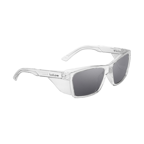 WORKWEAR, SAFETY & CORPORATE CLOTHING SPECIALISTS  - STKS 420 -Smoke PC Lens - PLATINUM (ASAF) -Crystal PC Temples/Frame