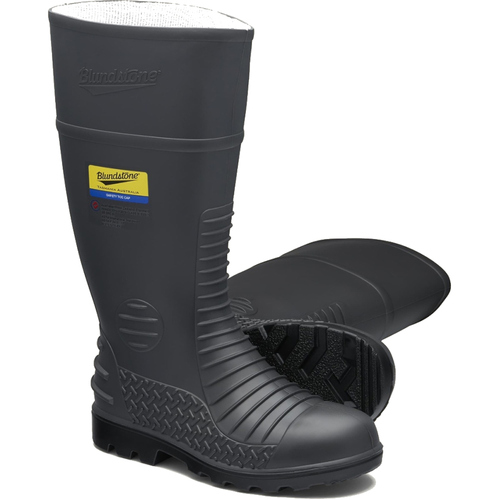 WORKWEAR, SAFETY & CORPORATE CLOTHING SPECIALISTS  - 025 - Gumboots Safety - Grey comfort arch steel toe boot