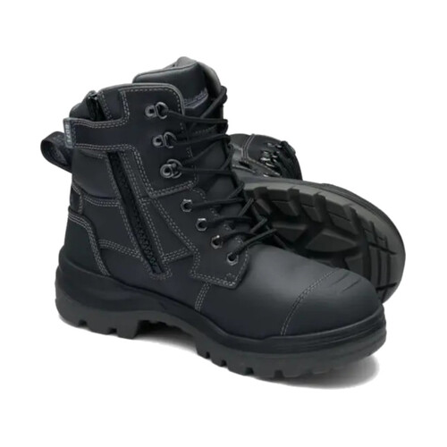 WORKWEAR, SAFETY & CORPORATE CLOTHING SPECIALISTS  - 8071 - RotoFlex Black water-resistant Platinum leather 150mm zip sided safety boot