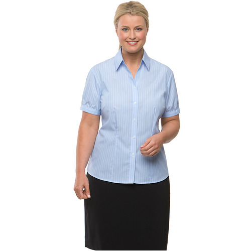 WORKWEAR, SAFETY & CORPORATE CLOTHING SPECIALISTS  - Shadow Stripe Short Sleeve Shirt - Ladies