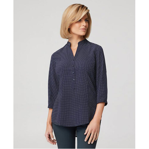 WORKWEAR, SAFETY & CORPORATE CLOTHING SPECIALISTS  - Hi Low City Stretch Spot 3/4 Sleeve Shirt - Ladies