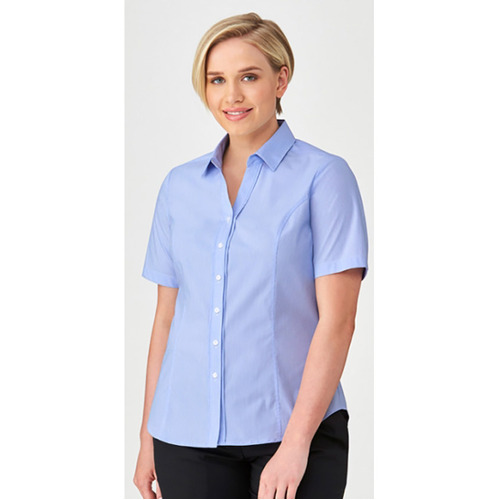 WORKWEAR, SAFETY & CORPORATE CLOTHING SPECIALISTS  - City Stretch Pinfeather - Short Sleeve Shirt - Ladies
