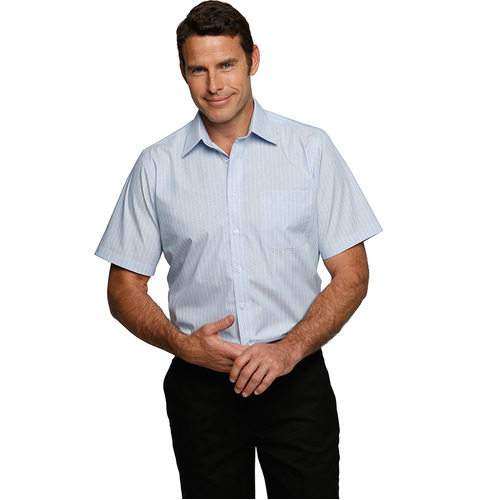 WORKWEAR, SAFETY & CORPORATE CLOTHING SPECIALISTS  - Shadow Stripe Short Sleeve Shirt - Mens