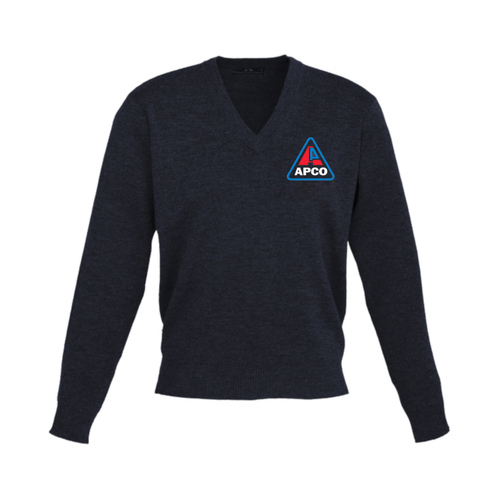 WORKWEAR, SAFETY & CORPORATE CLOTHING SPECIALISTS  - V-Neck L/S Wool Pullover - Navy