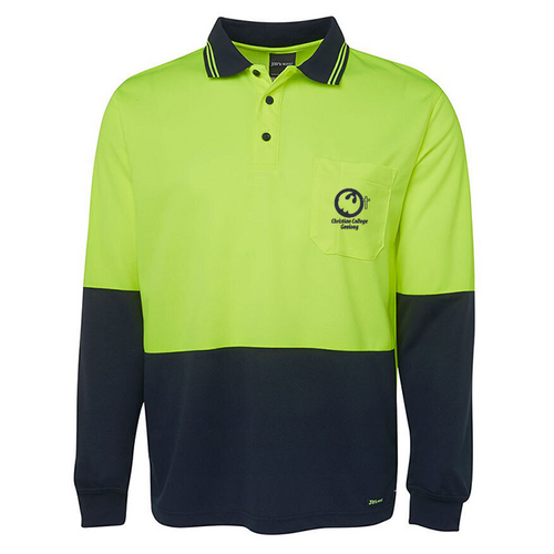 WORKWEAR, SAFETY & CORPORATE CLOTHING SPECIALISTS  - JB's HI VIS L/S TRAD POLO (Maintenance only)