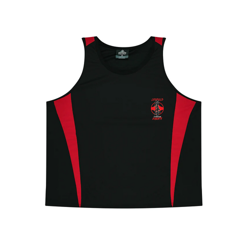 WORKWEAR, SAFETY & CORPORATE CLOTHING SPECIALISTS  - Men's Eureka Singlet-Black / Red