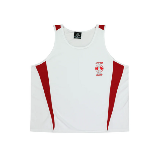 WORKWEAR, SAFETY & CORPORATE CLOTHING SPECIALISTS  - Men's Eureka Singlet-White / Red