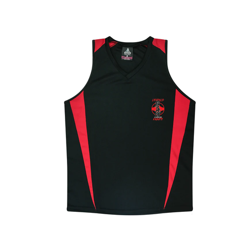 WORKWEAR, SAFETY & CORPORATE CLOTHING SPECIALISTS  - Ladies Eureka Singlet-Black / Red