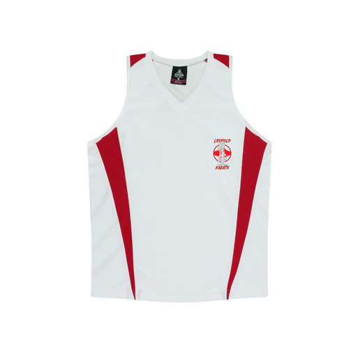 WORKWEAR, SAFETY & CORPORATE CLOTHING SPECIALISTS  - Ladies Eureka Singlet-White / Red