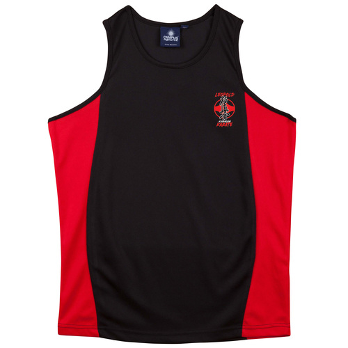 WORKWEAR, SAFETY & CORPORATE CLOTHING SPECIALISTS  - TEAMMATE SINGLET Kids - Black / Red