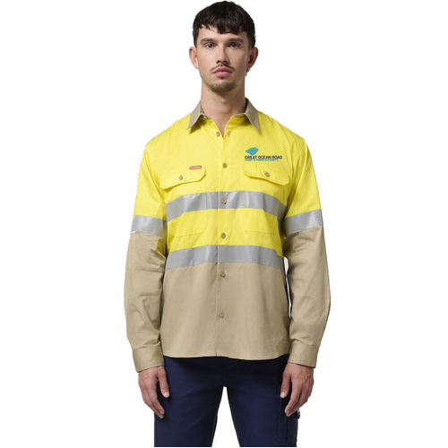 WORKWEAR, SAFETY & CORPORATE CLOTHING SPECIALISTS  - Core - Shirt Long Sleeve 2 Tone Taped Vented