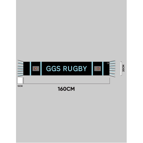 WORKWEAR, SAFETY & CORPORATE CLOTHING SPECIALISTS  - 192 - Custom Knitted Scarf - Black / Powder Blue