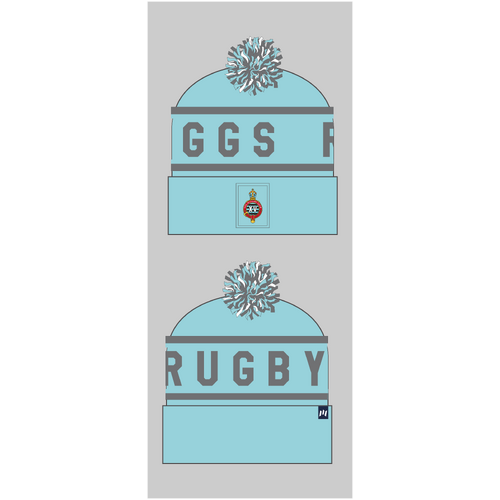 WORKWEAR, SAFETY & CORPORATE CLOTHING SPECIALISTS  - 193 - Custom Knitted Beanie - Powder Blue / Grey