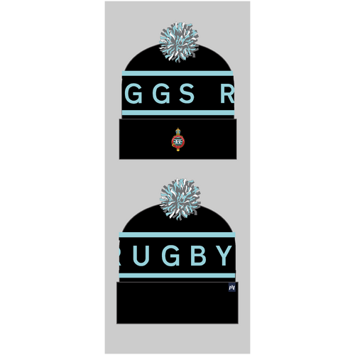 WORKWEAR, SAFETY & CORPORATE CLOTHING SPECIALISTS  - 193 - Custom Knitted Beanie - Black / Powder Blue