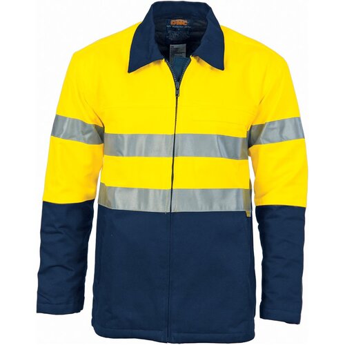 WORKWEAR, SAFETY & CORPORATE CLOTHING SPECIALISTS  - HiVis Two Tone Protect or Cotton Drill Jacket with 3M R/ Tape (Inc Logo)