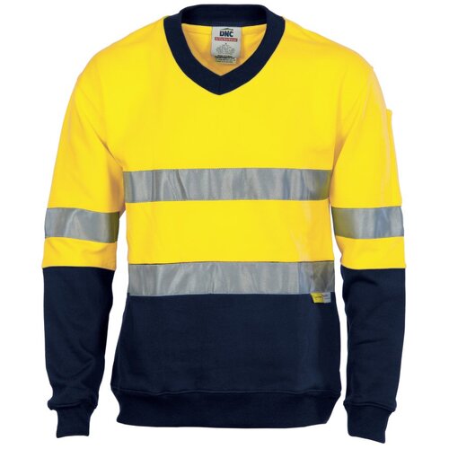 WORKWEAR, SAFETY & CORPORATE CLOTHING SPECIALISTS  - Hi DN Cotton V Fleecy Sweatshirt 3M (Inc Logo)