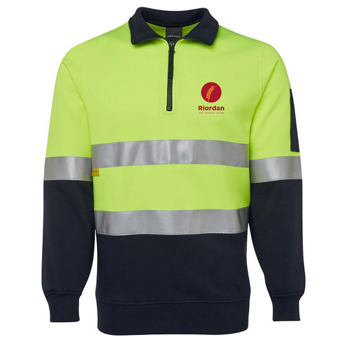 WORKWEAR, SAFETY & CORPORATE CLOTHING SPECIALISTS  - Hi Vis Half Zip pullover w Tape (Inc Embroidery)