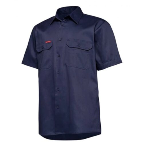 WORKWEAR, SAFETY & CORPORATE CLOTHING SPECIALISTS  - The Gordon VCE VM - Men's  Navy Short Sleeve Shirt with logo