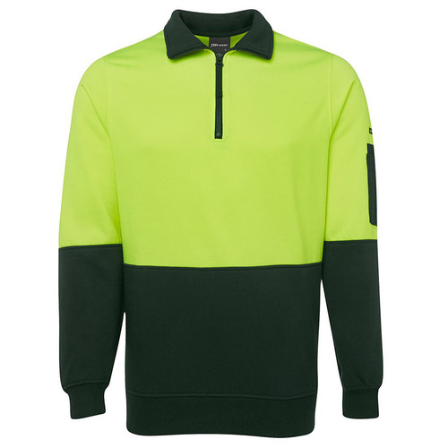 WORKWEAR, SAFETY & CORPORATE CLOTHING SPECIALISTS  - JB's Hi Vis 1/2 Zip Fleecy Sweat