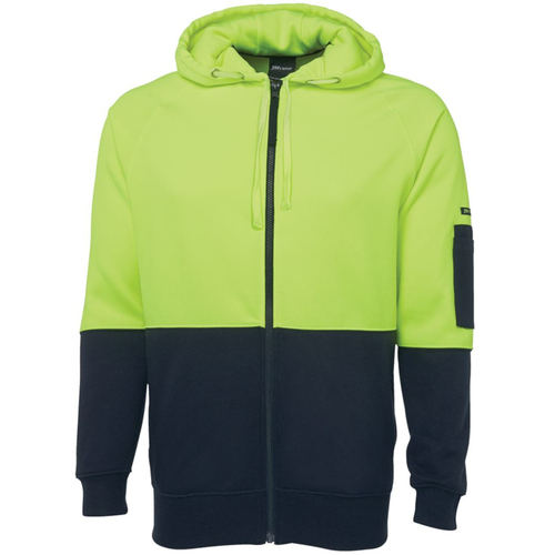 WORKWEAR, SAFETY & CORPORATE CLOTHING SPECIALISTS  - JB's Hi Vis Full Zip Fleecy Hoodie