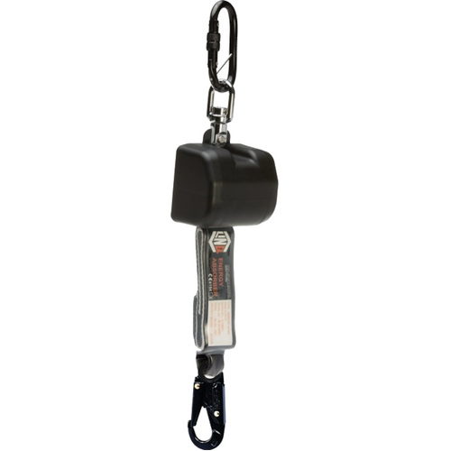 WORKWEAR, SAFETY & CORPORATE CLOTHING SPECIALISTS  - LINQ Self Retracting 2.5M Webbing Lanyard with Hardware KS & SN