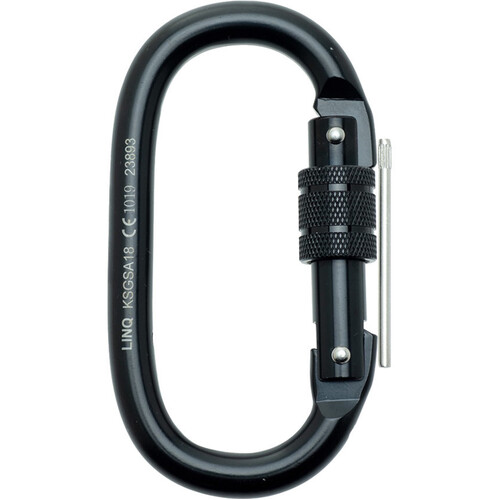 WORKWEAR, SAFETY & CORPORATE CLOTHING SPECIALISTS  - LINQ Karabiner - Screw Gate Steel Alloy 18mm